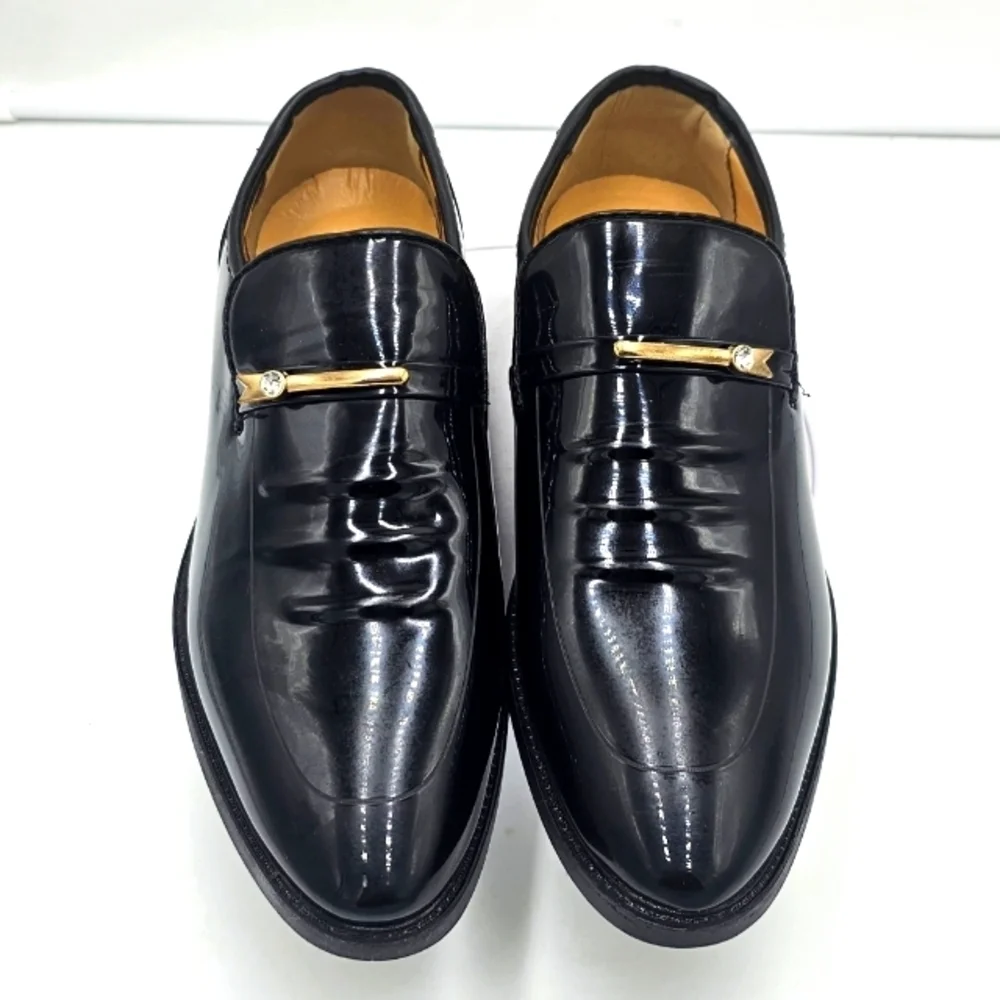Men’s Classic Black Slip-On Oxford Dress Shoes – Size 6.5 / EU 38 New No Box